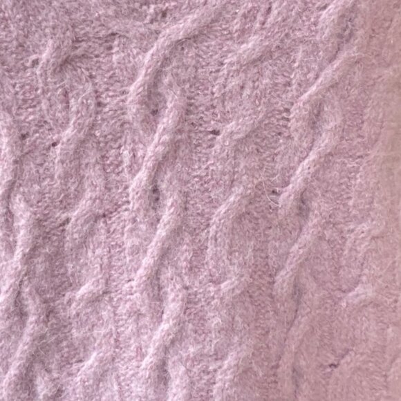 Vince Wool Alpaca Cable Knit Sweater Pink Feminine Soft Girl Quiet Luxury-M/L - Picture 4 of 13